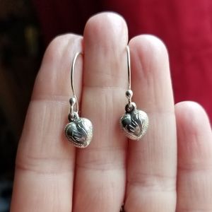Vintage sterling silver heart earrings